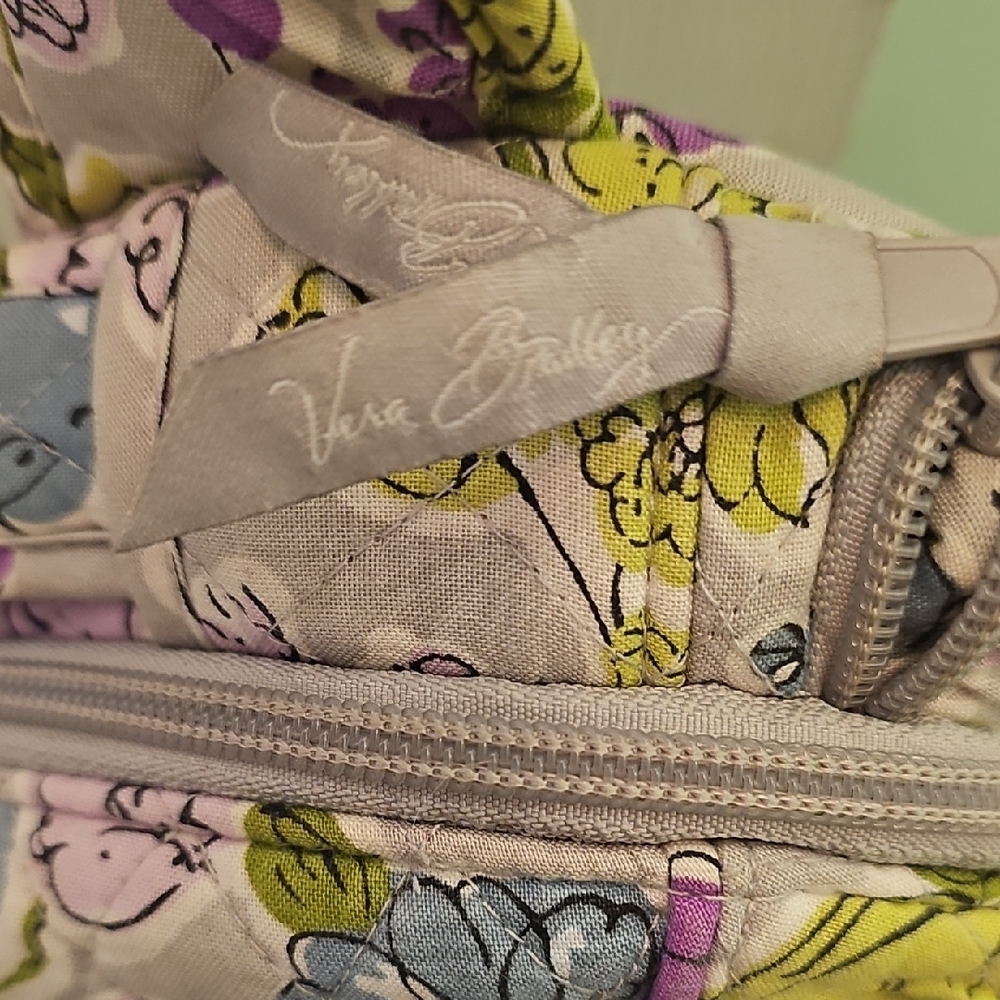 Vera Bradley Floral Quilted Laptop Backpack in Purple and Green - Picture 12 of 12